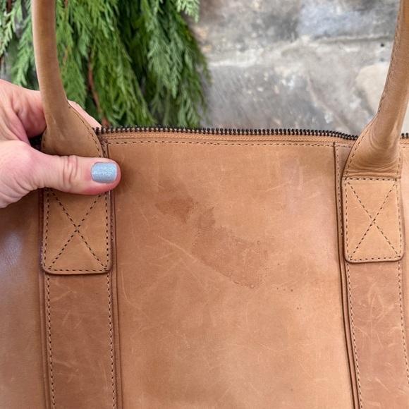 All Saints leather tote bag with deep burgundy pony skin insert - Picture 13 of 16